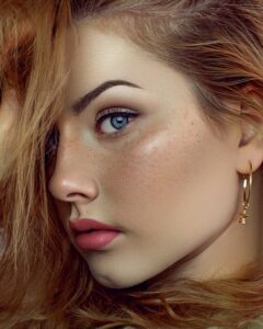 woman wearing makeup