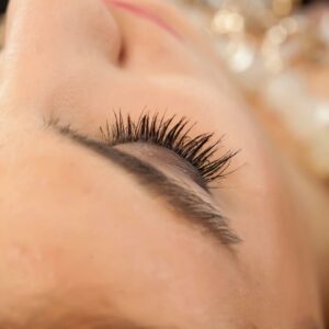 Close up of eyelash extensions