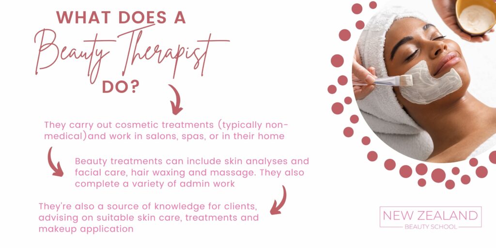 What does a beauty therapist do infographic