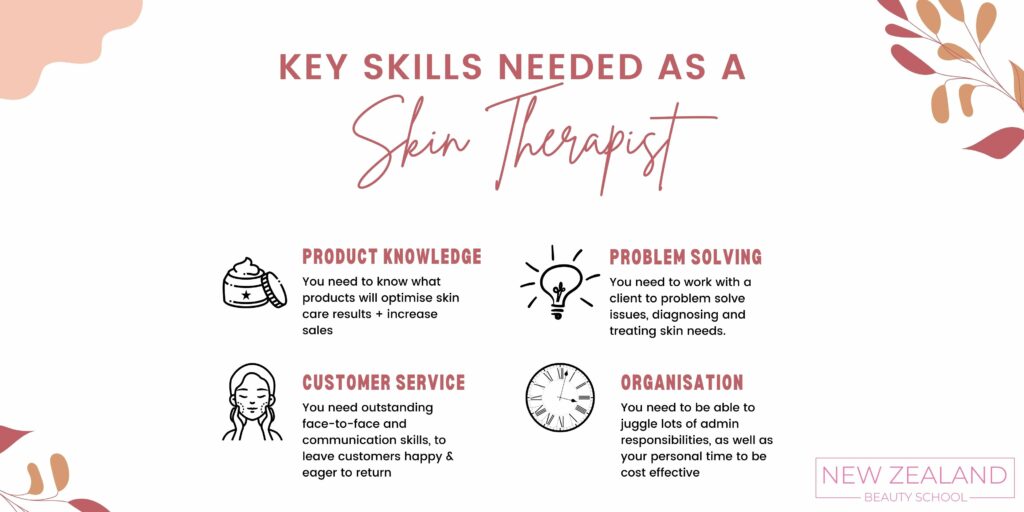 Key skills needed as a skin therapist.