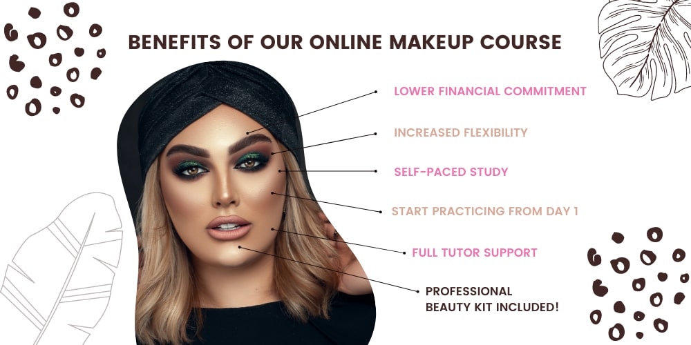 Benefits of our online makeup course infographic