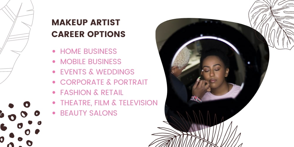 Makeup artist career options infographic