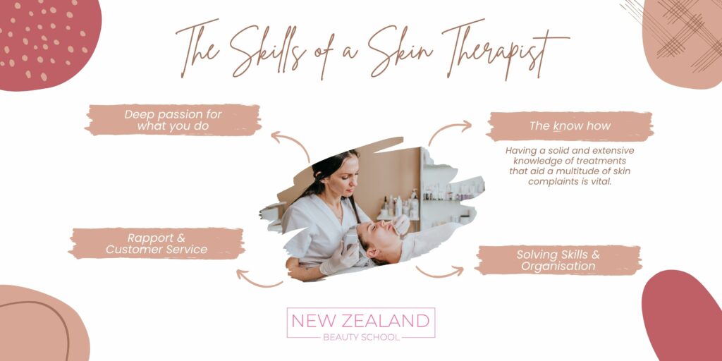 The skills of a skin therapist infographic