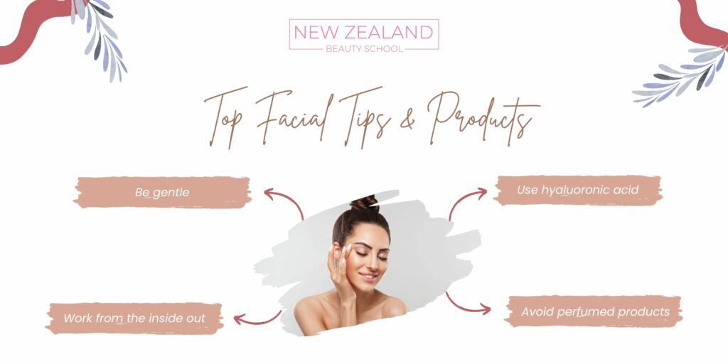Top facial tips and products infographic