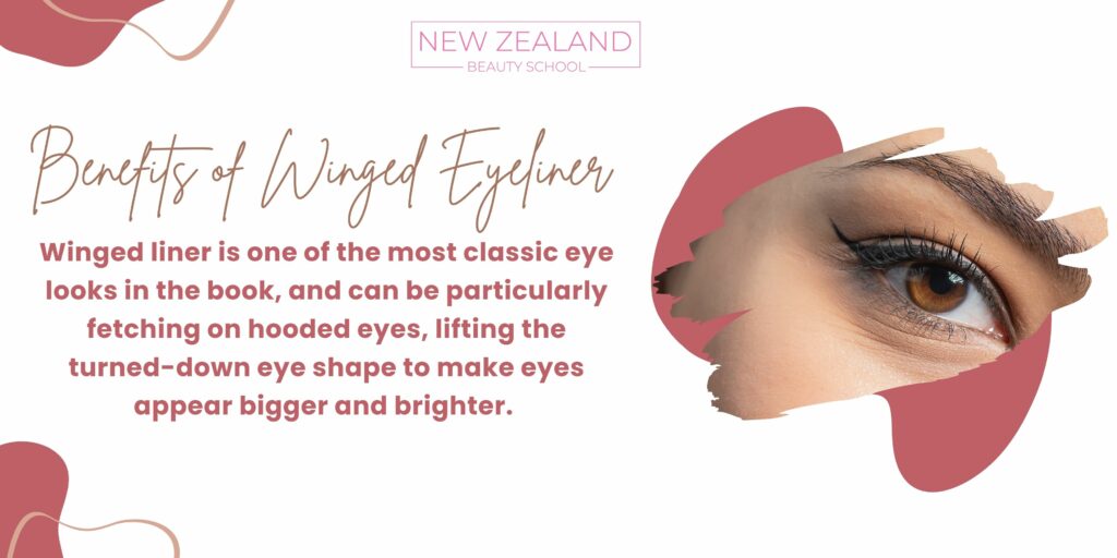 Benefits of winged eyeliner infographic