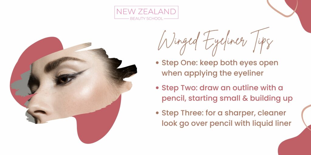 Winged eyeliner tips infographic