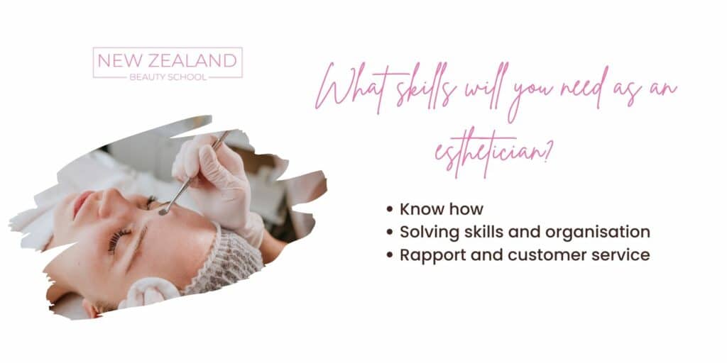 Skills you need as an esthetician infographic