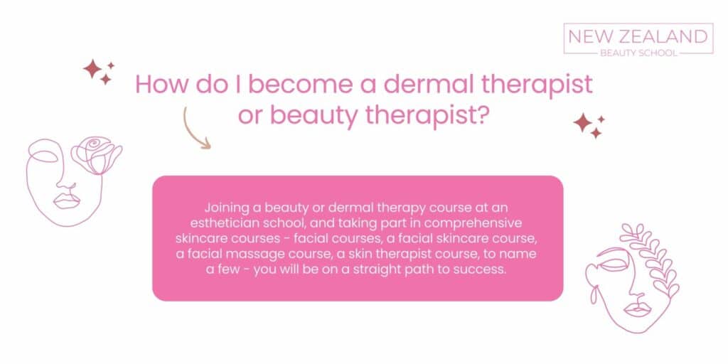 How do I become a dermal therapist or beauty therapist infographic