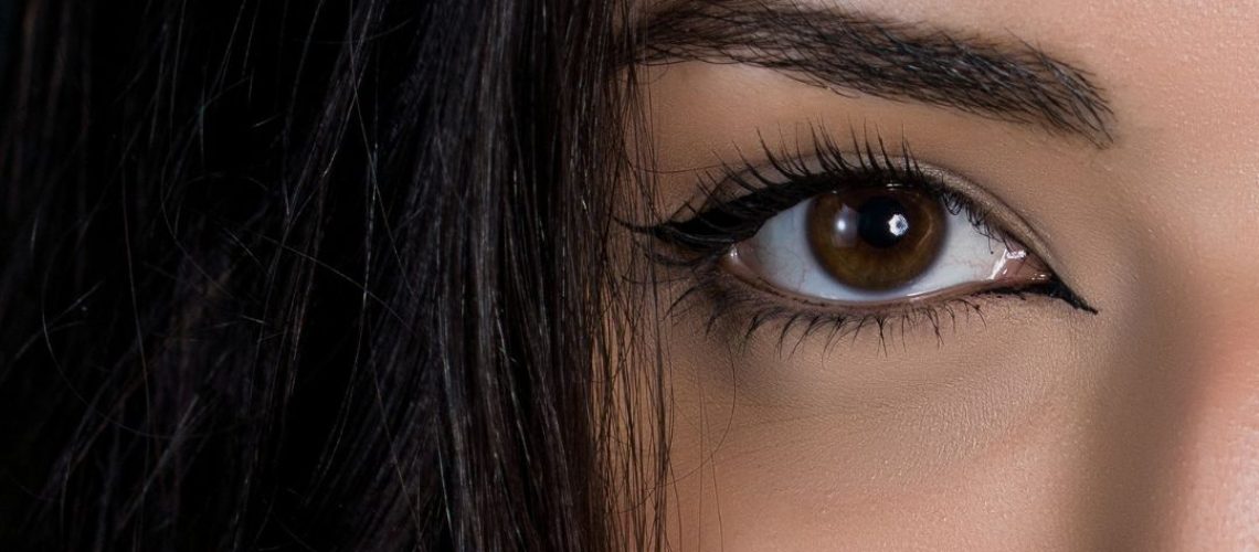 Half a face with eyeliner on the eye