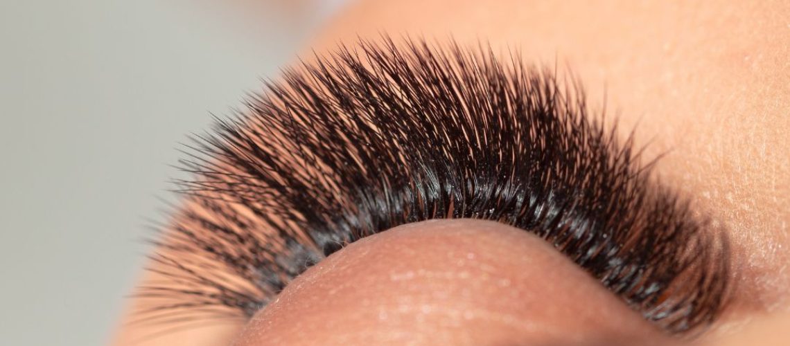 Close up of an eyelash extension